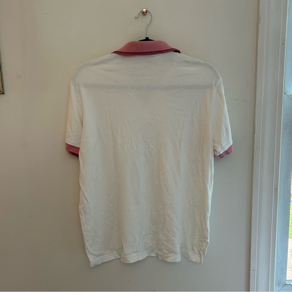 Izod Pink & White Cotton Double Collar Polo - Picture 3 of 9